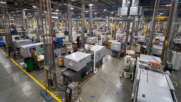 Industrial factory floor with machinery and safety zones for Collision Halo