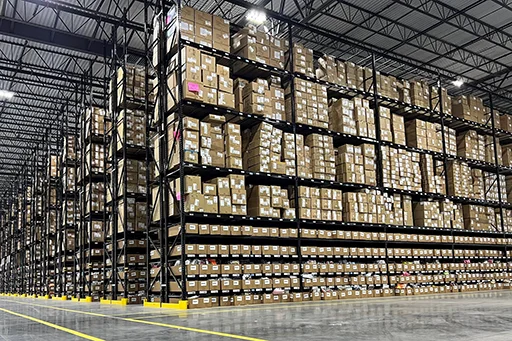 Warehouse with organized shelving for Ghost Asset Search